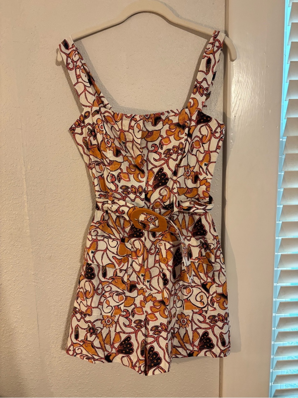 Floral Print Belted Romper